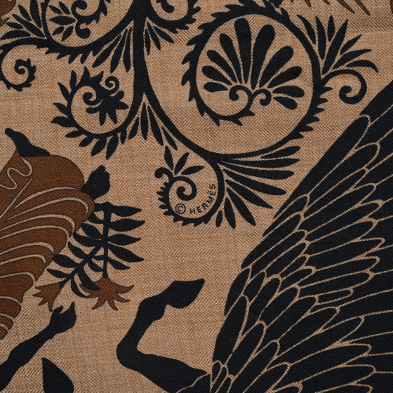 HERMES Silk Sous Le Charme d'Orphee Double Face Scarf 140