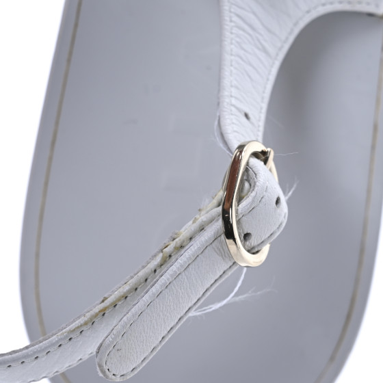 CHANEL Lambskin CC Thong Sandals 36 White 1687519 | FASHIONPHILE