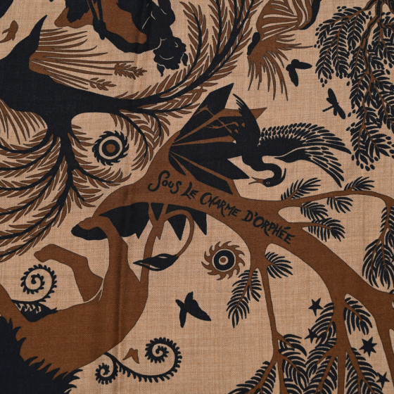 HERMES Silk Sous Le Charme d'Orphee Double Face Scarf 140
