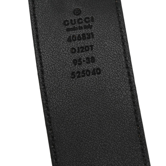 GUCCI Textured Calfskin Double G 40mm Belt 95 38 Black