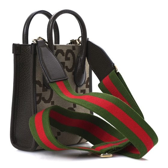 ショルダーバッグ・ポシェット Monogram Jumbo GG Textured Mini Vertical Tote GUCCI GUCCI Monogram Jumbo GG Textured Dollar Calfskin Web Mini