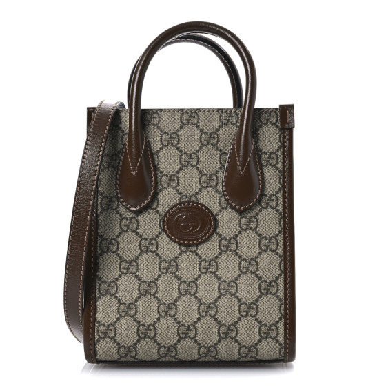 ☆人気【GUCCI】☆Interlocking G Beige Ebony Supreme☆ GUCCI GG Supreme Monogram Azalea Calfskin Mini Retro
