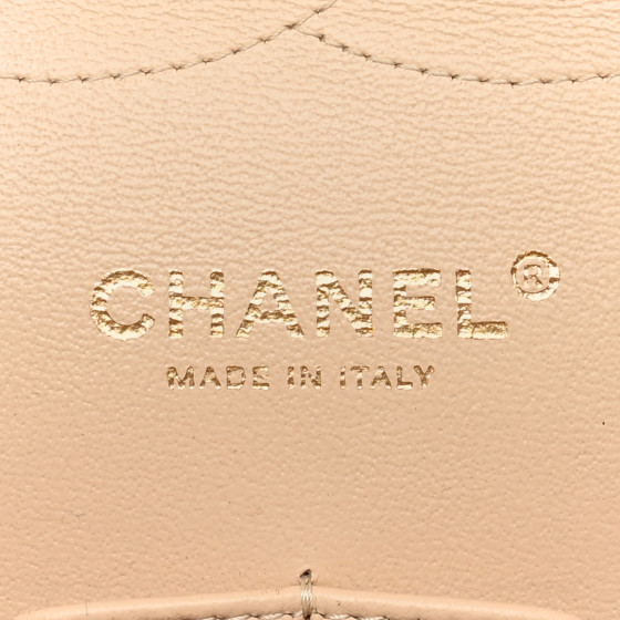 CHANEL Lambskin Quilted Jumbo Double Flap Beige 1693318