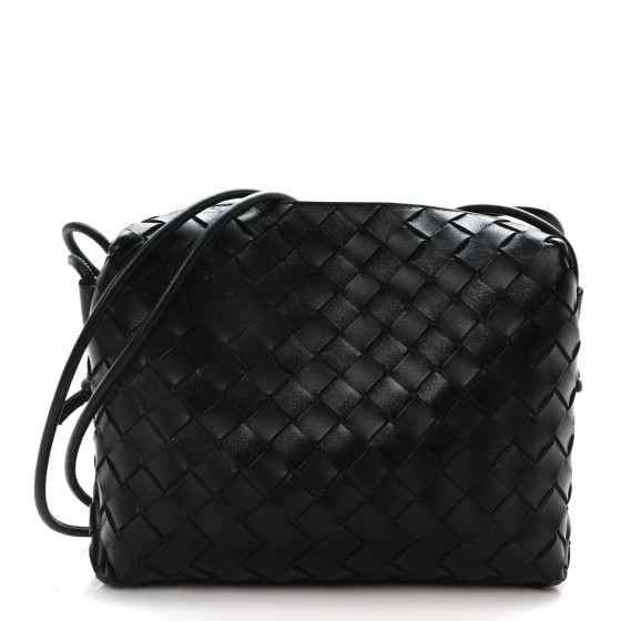 BOTTEGA VENETA Nappa Intrecciato Small Loop Camera Bag Black