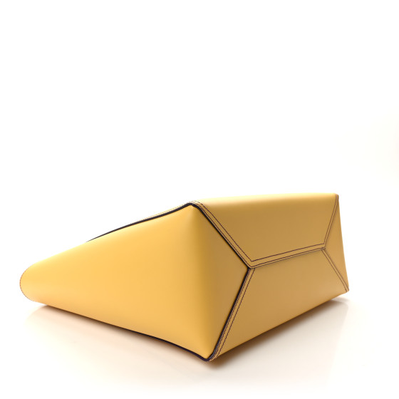 LOEWE Smooth Calfskin Perforated Leo Bag Yellow 1493223
