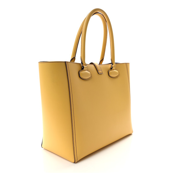 LOEWE Smooth Calfskin Perforated Leo Bag Yellow 1493223