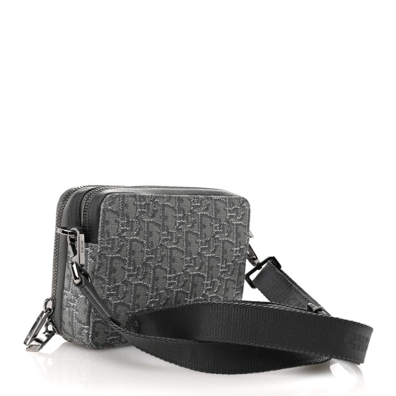CHRISTIAN DIOR Oblique Zipped Pouch With Strap Pouch Grey