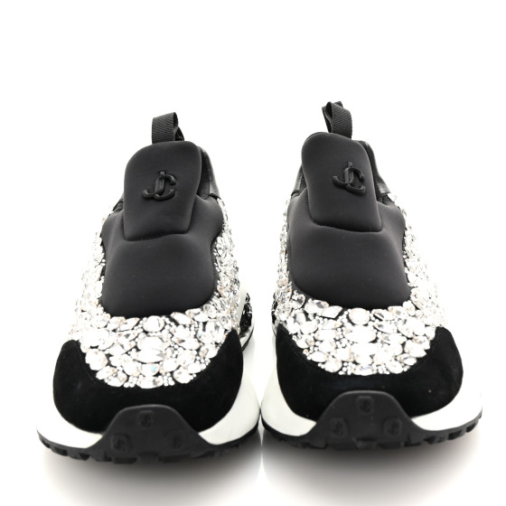 JIMMY CHOO Neoprene Calfskin Crystal Memphis Sneaker 38