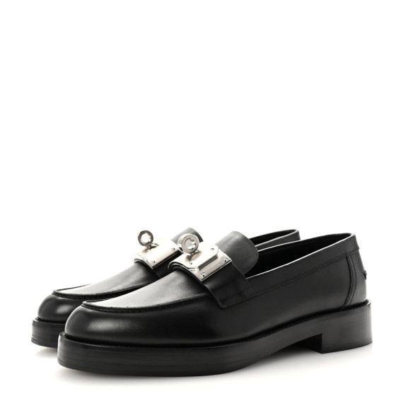 美品✨HERMES 厚底　ローファー　Hロゴ　ブラック　本革　サイズ38 size 38EU NEW HERMÈS Black Goatskin Paris Women Loafer