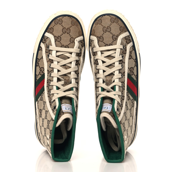 【GUCCI】Tennis 1977 High Top Sneakers Beige:Ebony GUCCI New beige ebony GG CANVAS TENNIS 1977 High Top