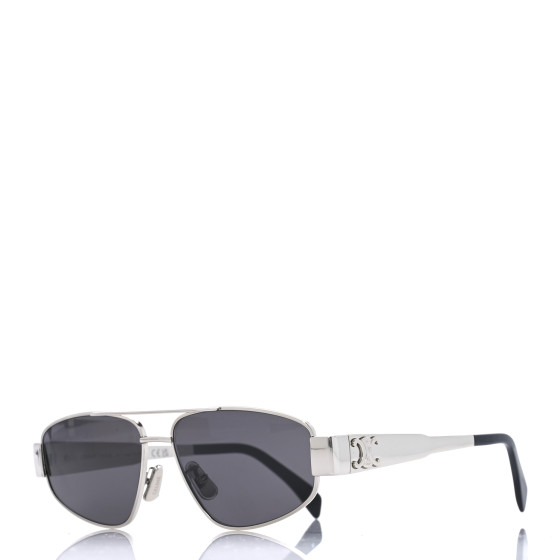 CELINE Metal Triomphe 03 Sunglasses CL40281U Silver Smoke