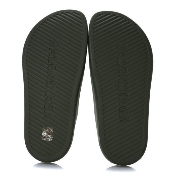 靴 Balenciaga logo-print rubber sliders 43 BALENCIAGA Rubber Logo Mens Pool Closed Slide Sandals 43