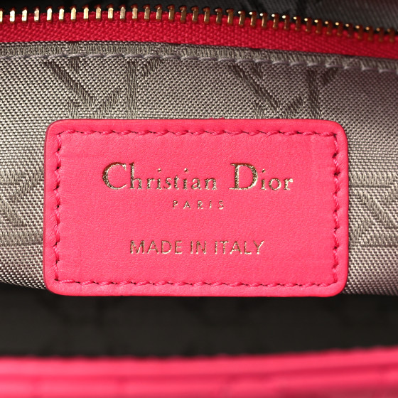 【無料郵送/関税込/正規品】 (W) Dior Abcdior Z Zinnia Zodiaqu CHRISTIAN DIOR Lambskin Cannage Small Lady D-Joy Fuchsia