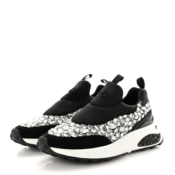 JIMMY CHOO の靴♪ ★ MEMPHIS ★ Neoprene 【多色在庫】 JIMMY CHOO Neoprene Calfskin Crystal Memphis Sneaker 38