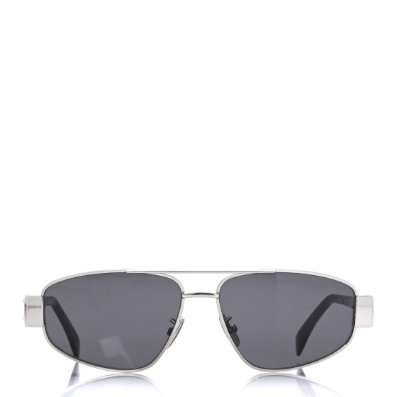 CELINE Metal Triomphe 03 Sunglasses CL40281U Silver Smoke
