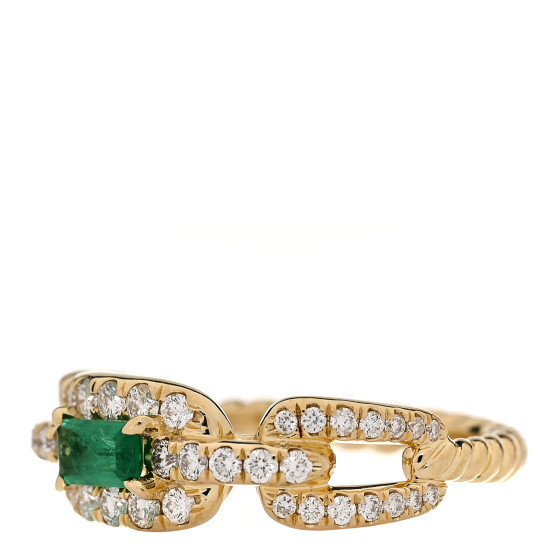 DAVID YURMAN 18K Yellow Gold Emerald Diamond 7mm Stax Chain