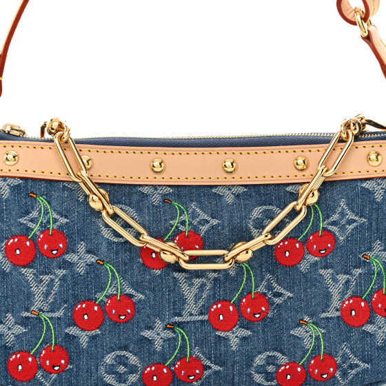 ★可愛い★【LOUIS VUITTON】LV×TM シュシュ デニム・チェリー LV × TM シュシュ・モノグラム デニム・チェリー S00｜ルイ