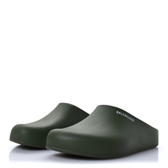 靴 Balenciaga logo-print rubber sliders 43 Balenciaga Men's Black Rubber Printed Logo Slides Sandals