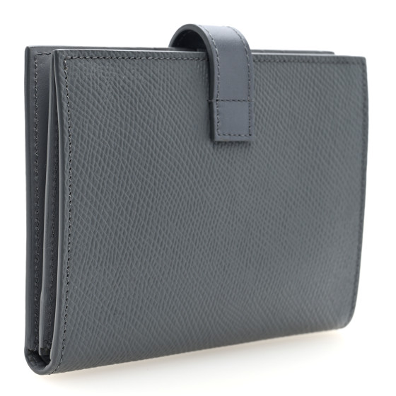 CELINE Medium Strap Wallet グレー CELINE Grained Calfskin Medium Multifunction Strap Wallet