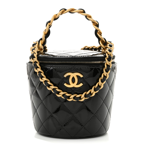 ショルダーバッグ・ポシェット Chanel Woven Chain Top Handle Vanity Case Patent Mini CHANEL Patent Quilted Afternoon Tea Top Handle Mini Vanity