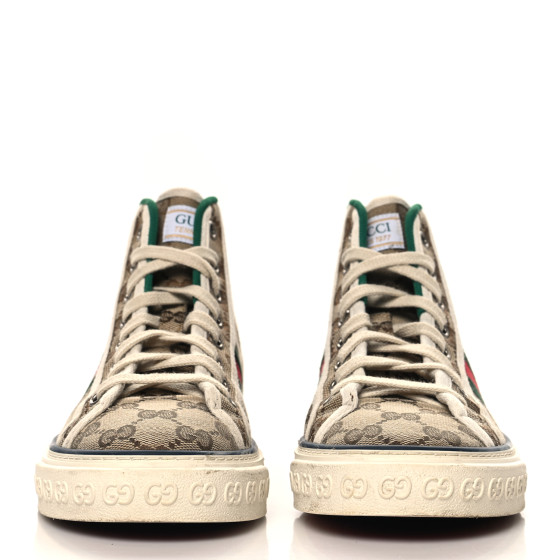 GUCCI GG Monogram Web Womens 1977 Tennis High Top Sneakers