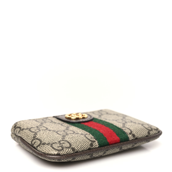 GUCCI GG Supreme Monogram Web Ophidia Key Case Beige New