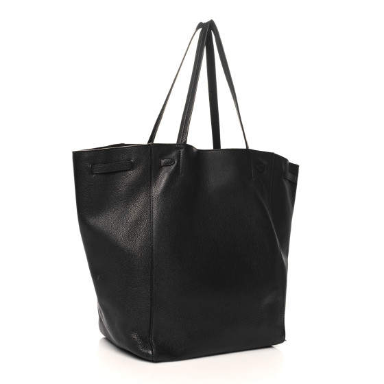 国内即発【CELINE】CABAS PHANTOM SMALL with BELT 18902 BLACK CELINE Soft Grained Calfskin Small Belt Cabas Phantom Black