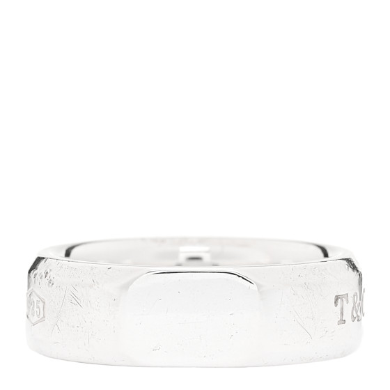 TIFFANY Sterling Silver 1837 Makers Medium Slice Ring 58 8.5