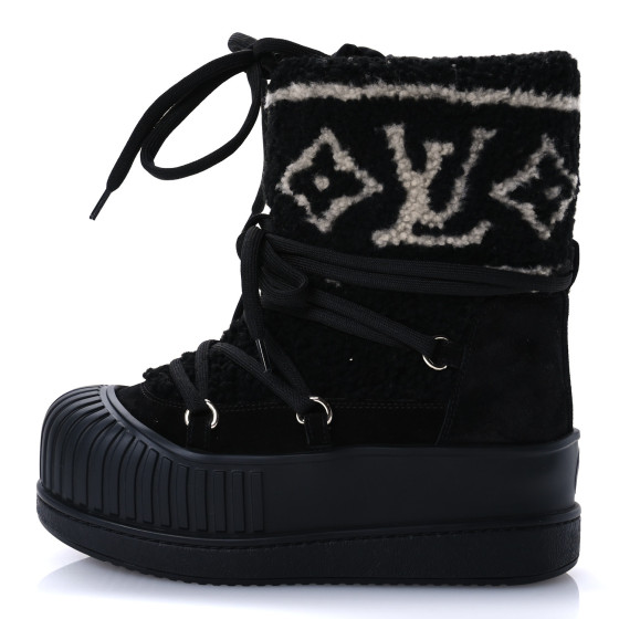 【SALE】 スヌード・LVスノー LOUISVUITTON ルイヴィトン NEW! Louis Vuitton Shearling Polar Flat Half Moon Boots