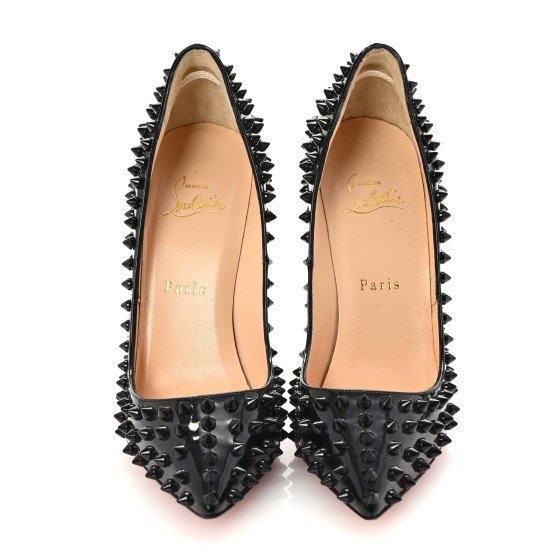 CHRISTIAN LOUBOUTIN Patent Pigalle Spikes 120 Pumps 36.5