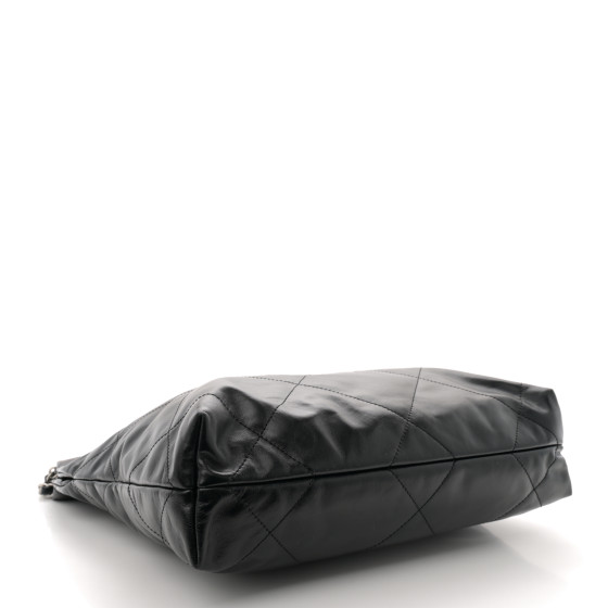 CHANEL Shiny Calfskin Quilted Small Chanel 22 Black 1676913