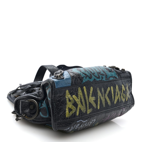 BALENCIAGA Agneau Arena Graffiti All Over Classic Hardware