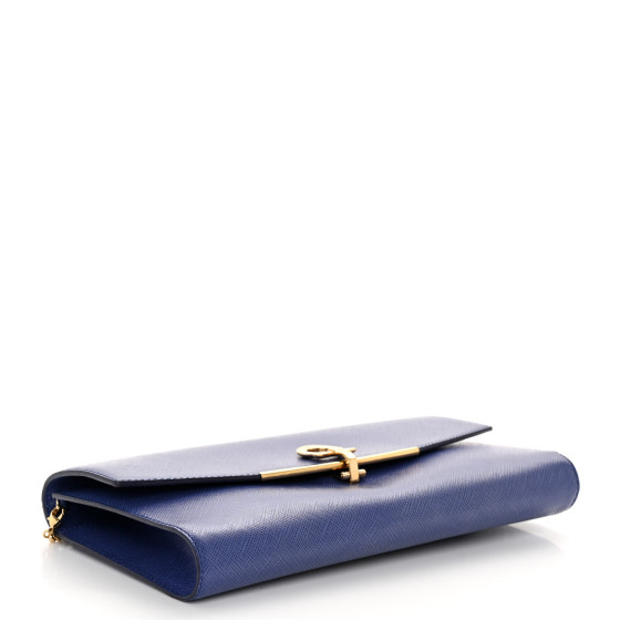 FERRAGAMO 青 レザー ヘアピン 保存袋付き SALVATORE FERRAGAMO Printed Calfskin Gancini Icona Mini Bag