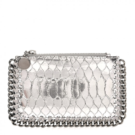 STELLA MCCARTNEY Crocodile Embossed Falabella Zip Card