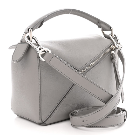 LOEWE Calfskin Small Puzzle Bag Pearl Grey 1343580