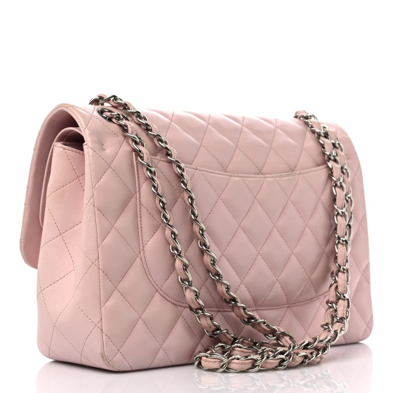 CHANEL ピンク 約20cm CHANEL Lambskin Quilted Jumbo Double Flap Light Pink 1342023