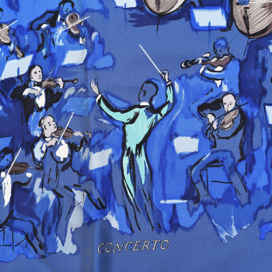 HERMES シルクスカーフ CONCERTO HERMES Silk Scarf Carre 90 Concerto Music Pole Beauty