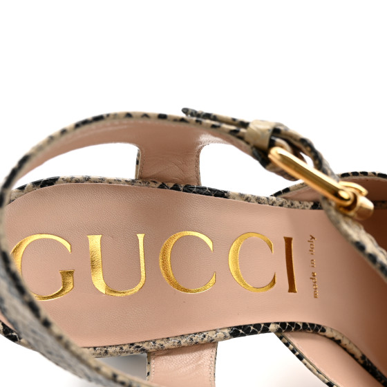GUCCI Calfskin Snakeskin Print Horsebit 40/135mm Platform