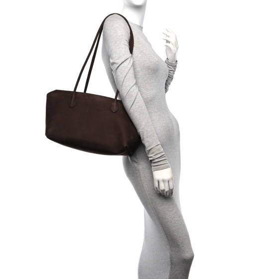 The Row Terrasse ヌバック ショルダーバッグ Dark Mocha 本革製 THE ROW Nubuck Terrasse Bag Dark Mocha 1606235 | FASHIONPHILE