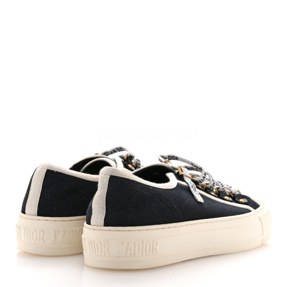 CHRISTIAN DIOR Canvas Walk'N'Dior Low Top Sneakers 36 Black