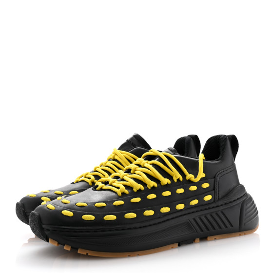 Bottega Veneta★素敵！Leather Black/Yellow Sneakers BOTTEGA VENETA Calfskin Speedster Sneakers 43 Black Yellow