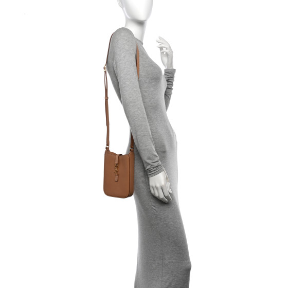 SAINT LAURENT Smooth Calfskin Le 5 A 7 Vertical Hobo Brown