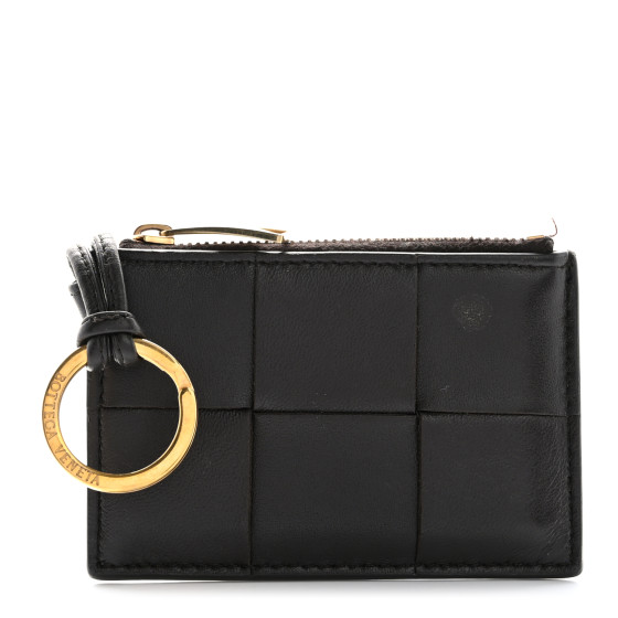 キーケース BOTTEGA VENETA INTRECCIATO NAPPA KEY HOLDER BOTTEGA VENETA Nappa Maxi Intrecciato Zip Key Holder Brown
