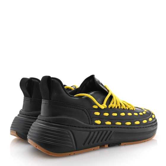 Bottega Veneta★素敵！Leather Black/Yellow Sneakers BOTTEGA VENETA Calfskin Speedster Sneakers 43 Black Yellow