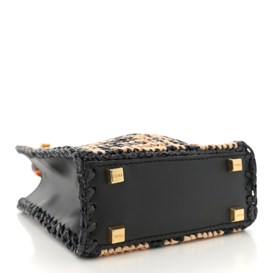 【FENDI】FF ラフィア クロシェ ショッパー FENDI 美品 フェンディ ショルダーバッグ ラフィア FFラフィア