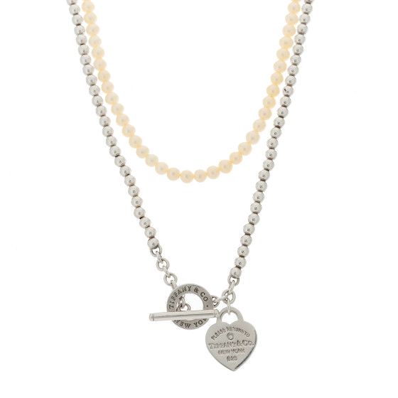 【TATIANA】(Silver925) Heart Inside Pearl Necklace 追跡送 TATIANA] 韓国☆SILVER925☆Heart inside pearl Necklace