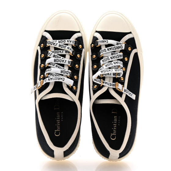 CHRISTIAN DIOR Canvas Walk'N'Dior Low Top Sneakers 36 Black
