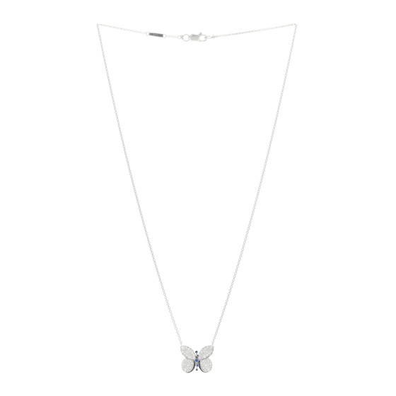 ダイアモンド　蝶 Butterfly Silhouette Diamond Long Necklace, White Gold - Graff