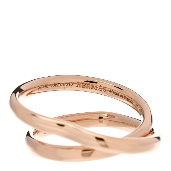HERMES 18K Rose Gold MM Vertige Coeur Ring 52 6 1324064