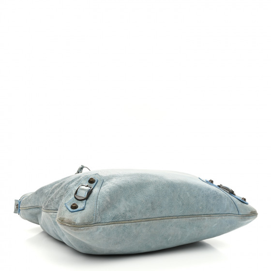BALENCIAGA Chevre Classic Hardware Flat Messenger Sky Blue